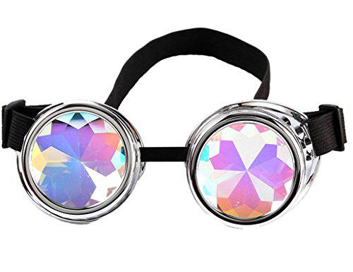 Lelinta New Kaleidoscope Goggles Steampunk illuminated Rainbow Crystal Glasses